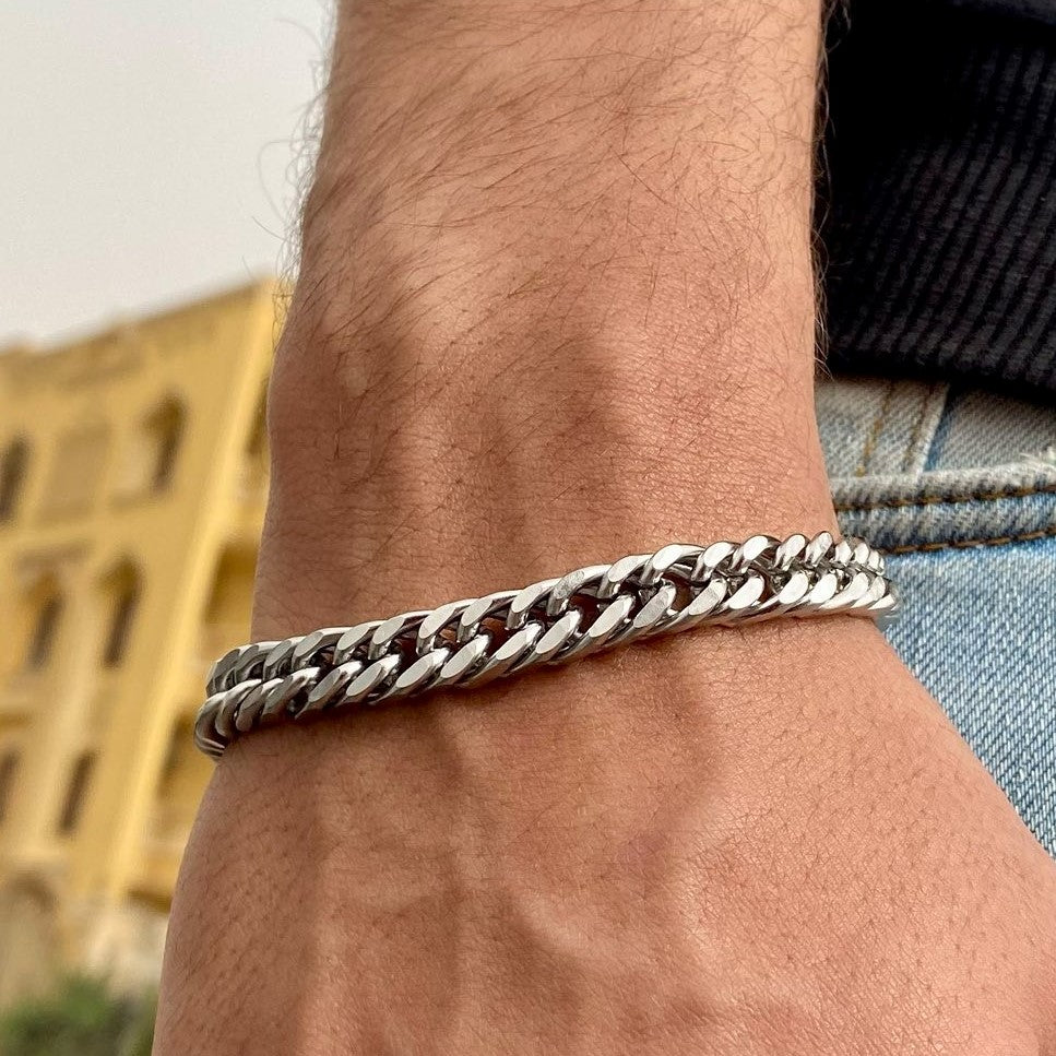 Double silver bracelet