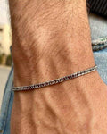 Small double silver bracelet